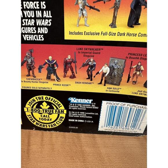 Star Wars Deluxe Han Solo Power of the Force 1996 Kenner Action Figure NEW 69612 - Picture 13 of 14